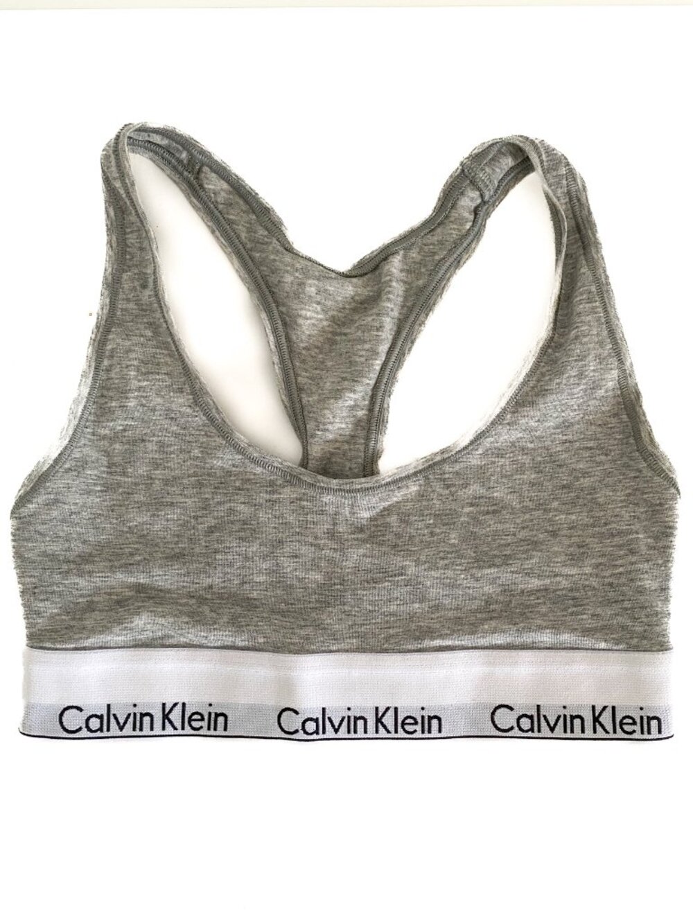 NWOT Grey Cotton Calvin Klein Scoop Neck Bra XS